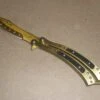 Pirate Balisong Gold 9" Heavy Folding Butterfly Knife -DIRECT KNIFE SALES Shop Pirate Balisong Gold 9 Heavy Folding Butterfly Knife.600
