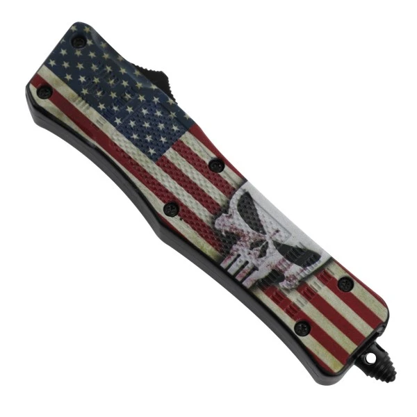 Punisher USA Flag D/A OTF Automatic Knife Drop Point 4 Punisher USA Flag D/A OTF Automatic Knife Drop Point - Image 2