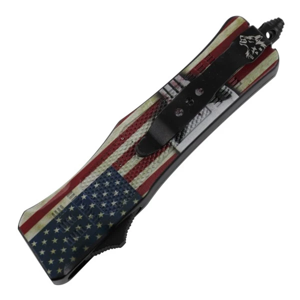Punisher USA Flag D/A OTF Automatic Knife Drop Point 5 Punisher USA Flag D/A OTF Automatic Knife Drop Point - Image 3