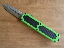 Titan Neon Green Carbon D/A OTF Automatic Knife Satin Dagger