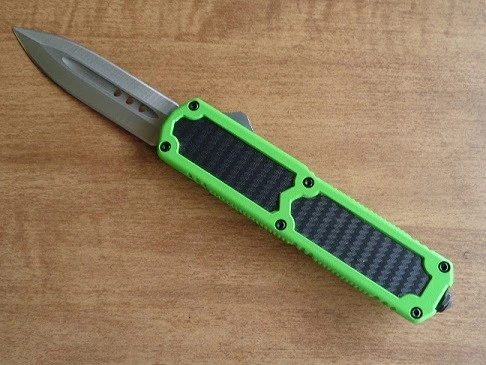 Titan Neon Green Carbon D/A OTF Automatic Knife Satin Dagger 3 Titan Neon Green Carbon D/A OTF Automatic Knife Satin Dagger